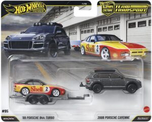 Hot Wheels 2026 Car Culture: Team Transport - '89 Porsche 944 Turbo & 2008 Porsche Cayenne & HW Rally Trailer