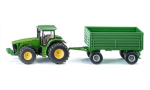 Siku John Deere traktor külgkallurhaagisega